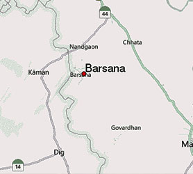 Localização de Barsana no Braj