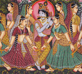 Shri Radha Rani und ihre Sakhis