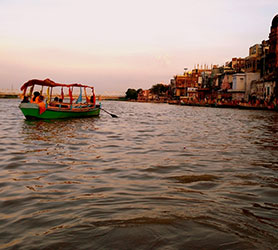 Locatie van Yamuna in Mathura