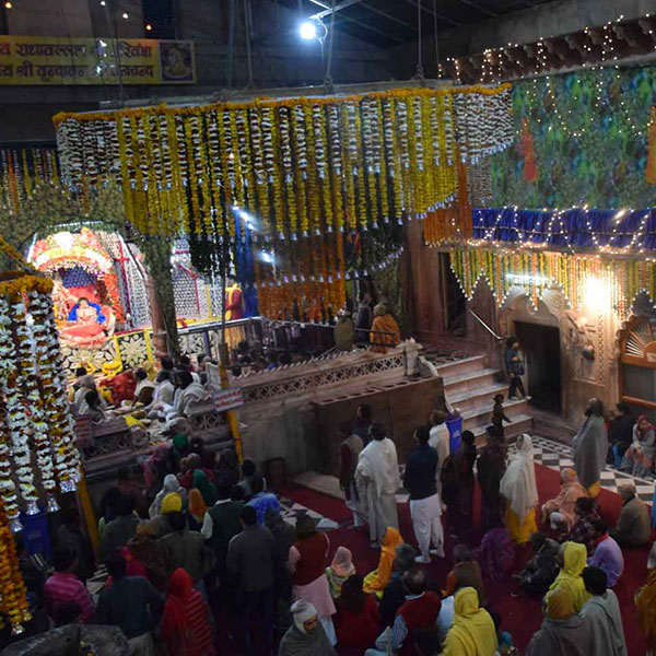 Radhavallabh temple decorated on Manoratha Festival