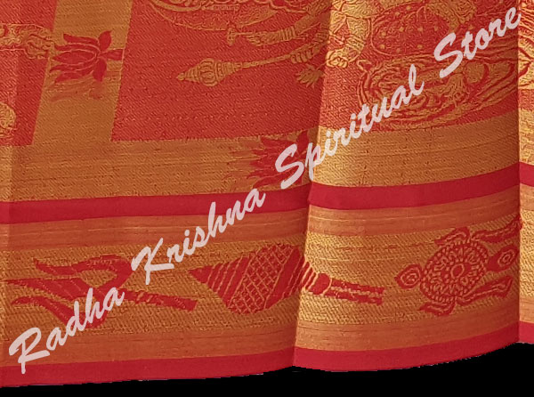 <p>Durga Mata Golden South Silk Puja Shawl</p>