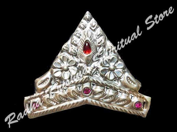 <p>
	Floral Starlets Large Pure Silver Mukut Crown</p>