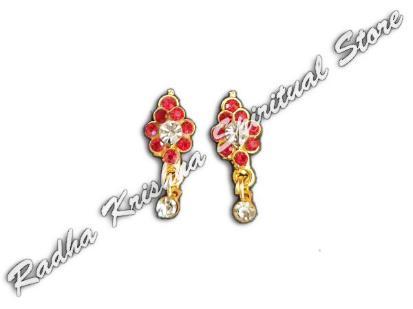 <p>Garnet-Blooms-God-Metal-Earrings</p>