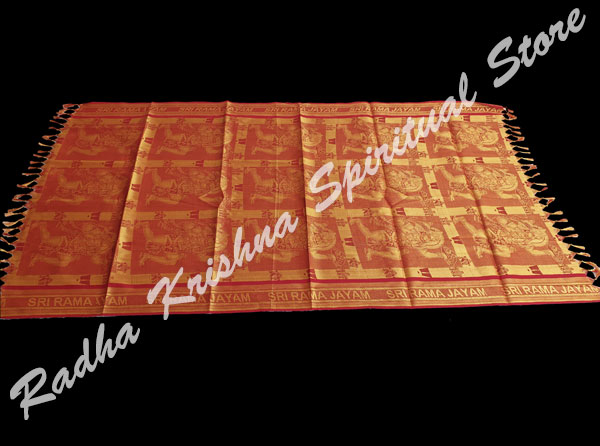 <p>Jai Hanumaan Shri Ram Golden South Silk Puja Shawl</p>
