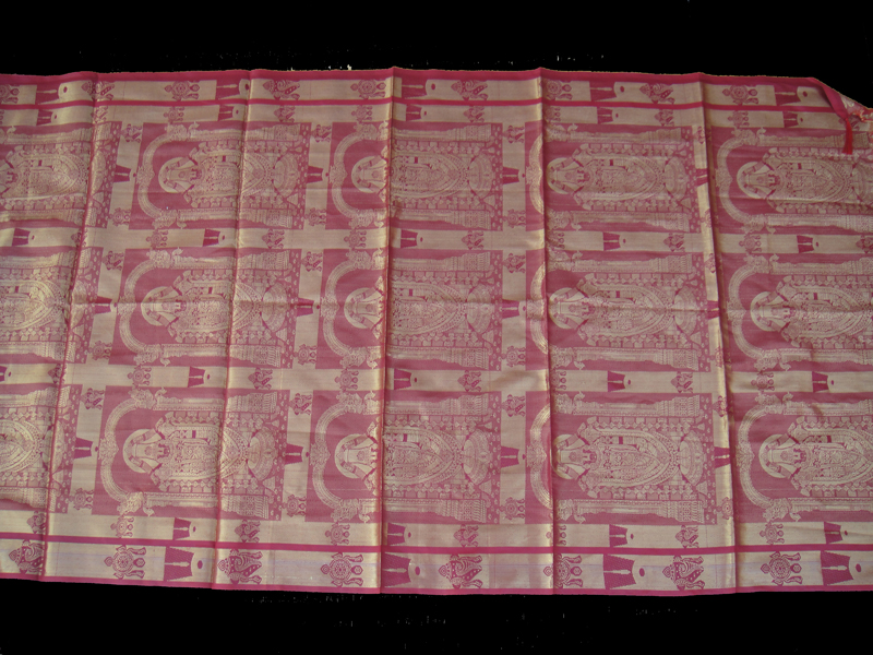 <p>Tirupati Venkateswara Balaji Golden South Silk Puja Shawl</p>