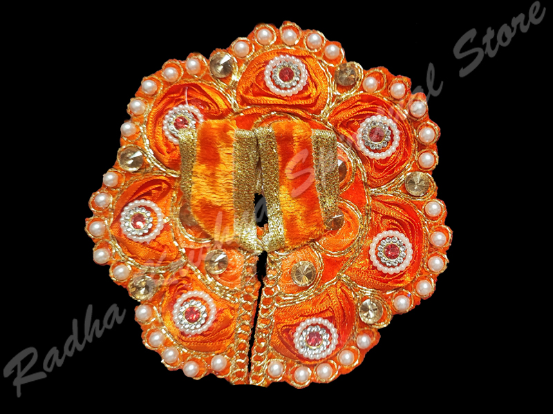 Tangerine Floral Waves Laddu Gopal Dress