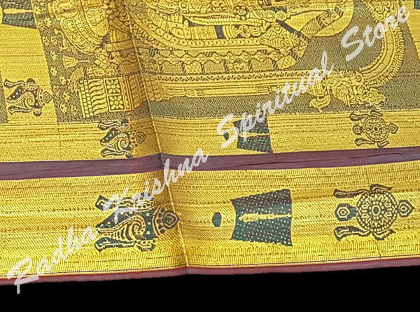 <p>Tirupati Venkateswara Balaji Golden South Silk Puja Shawl</p>