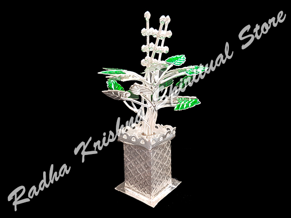 <p>
	Tulsi-Vrinda-Pure-Silver-Manjari-Small-Plant-Pot</p>