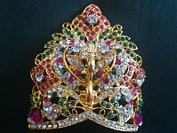 Dancing Peacock Krishna Metal Crown