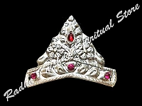 Floral Starlets Small Pure Silver Mukut Crown