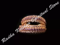 Amethyst Flora American Diamond Metal Bangle Armlets
