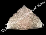 Florales que fluyen dios de plata grande Mukut corona