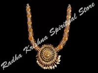 Glittering Mahalaxmi God Metal Necklace Haram