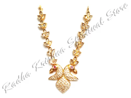 Pfau-Edelsteine American Diamond Metal Halskette