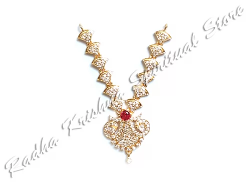 Trine fan American Diamond Metal Necklace