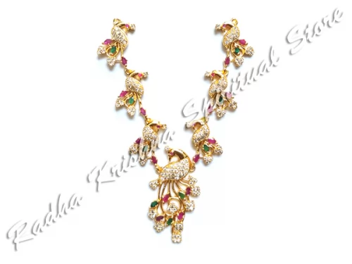 Peacock Saga Amerikanische Diamant-Metallhalskette