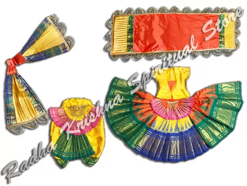 Traditionell Kanjeevaram Ganesha Laxmi Kleid aus reiner Seide