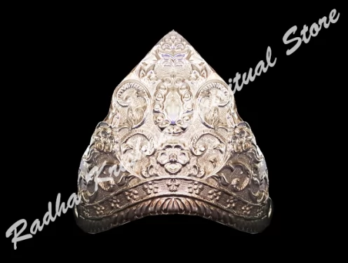 Charming german silver large god mukut crown