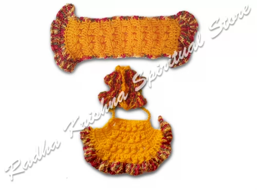 Citrus Blooms Winter Woolen Devi Mata Goddess Dress