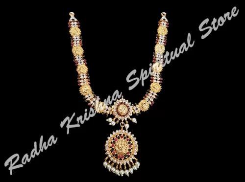 Divine Glory Mahalaxmi God Metal Necklace Haram