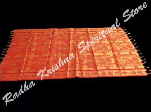 Durga Mata Golden South Silk Puja Shawl