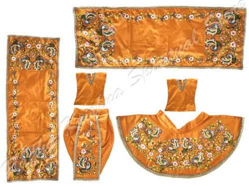 Vestido de Radha Krishna con pavos reales encantados