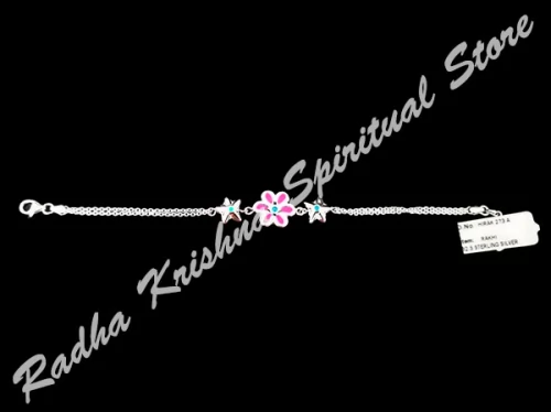 Pflanze Filmsternchen reine silberne Rakhi Armband