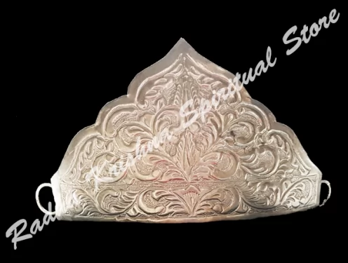 Florales que fluyen dios de plata grande Mukut corona