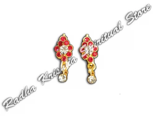 Garnet Blooms God Metal Earrings
