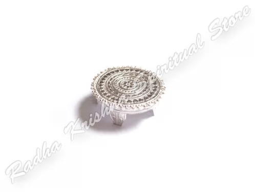 Lavish Pure Silver Round God Table Chowki