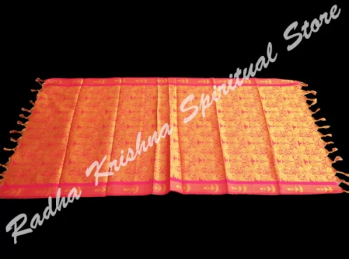 Laxmi Mata Diwali Golden South Silk Puja Shawl