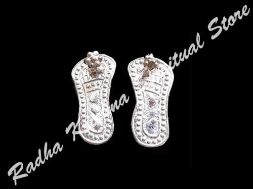 Lustrous Tiny Holy Paduka( pure silver)