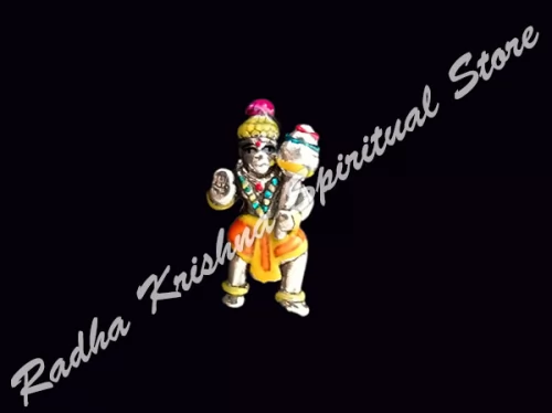 Meenakari Hanuman 3D-Medaillon aus reinem Silber
