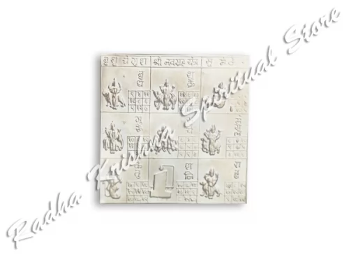 Reines Silber-Yantra von Shri Navgraha
