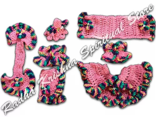 Flor de melocotón invierno vestido de lana Radha Krishna