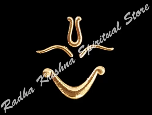 Reines, vergoldetes Saligramm-Augenbrauen-Lippen-Tilaka-Set