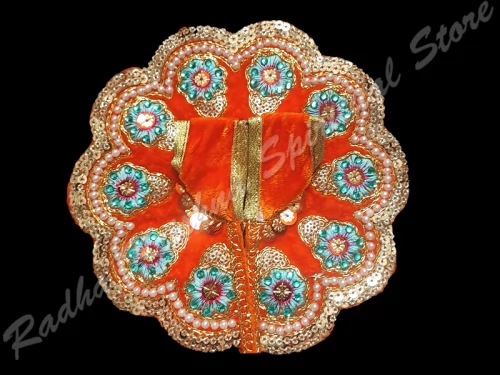 Ladoogopal-Kleid mit safranfarbenen Blüten